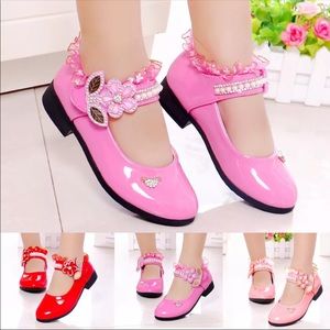 Toddler children kids baby girl crystal shoes